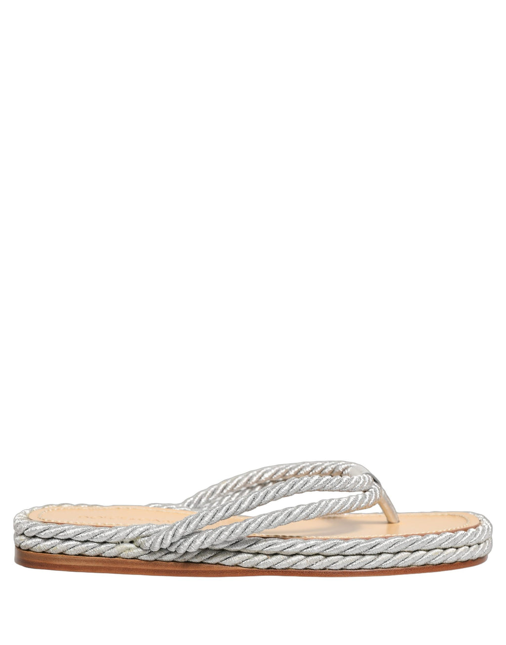 Dolce & Gabbana Silver Rope Slides Sandals Flip Flops Shoes