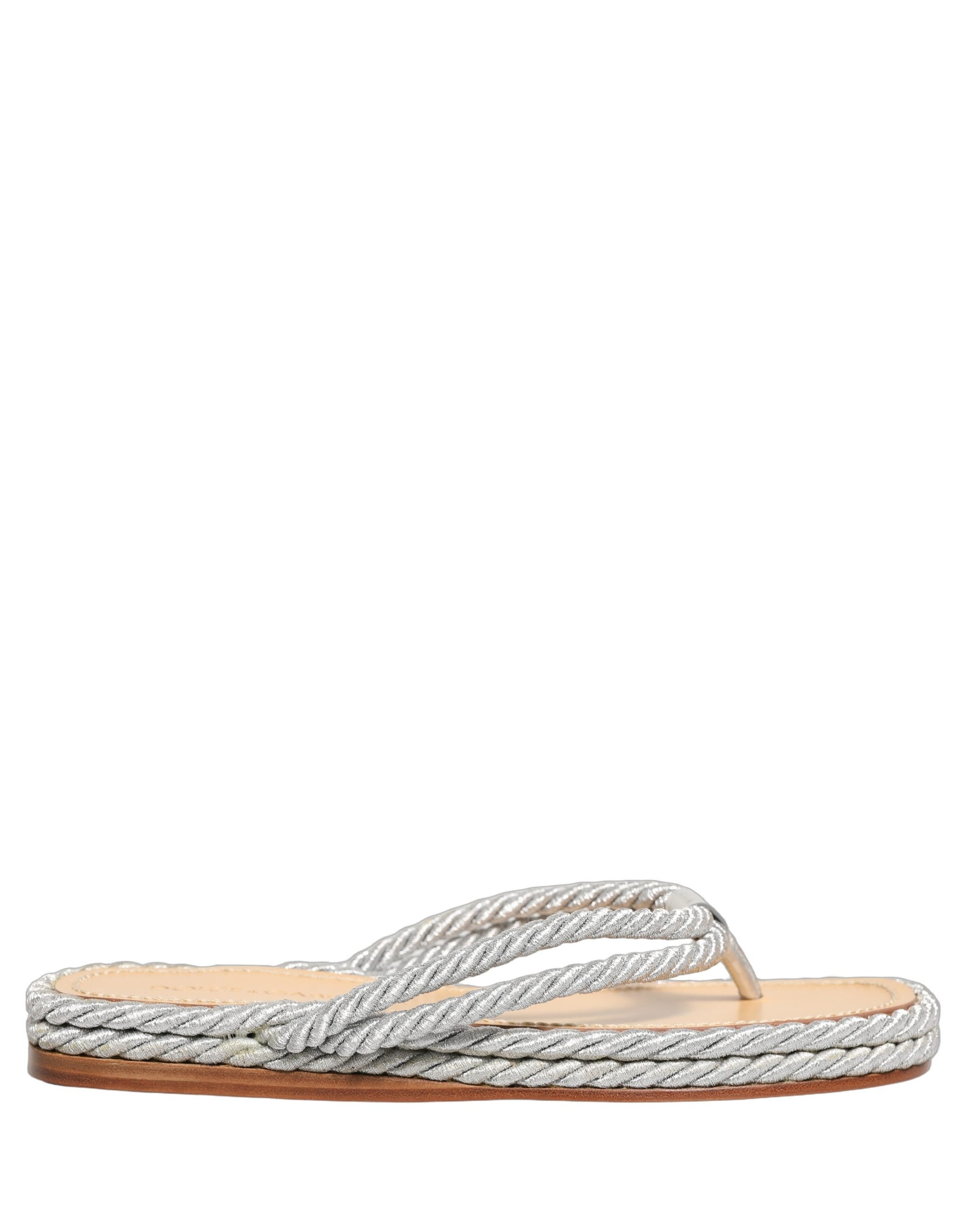 Dolce & Gabbana Silver Rope Slides Sandals Flip Flops Shoes