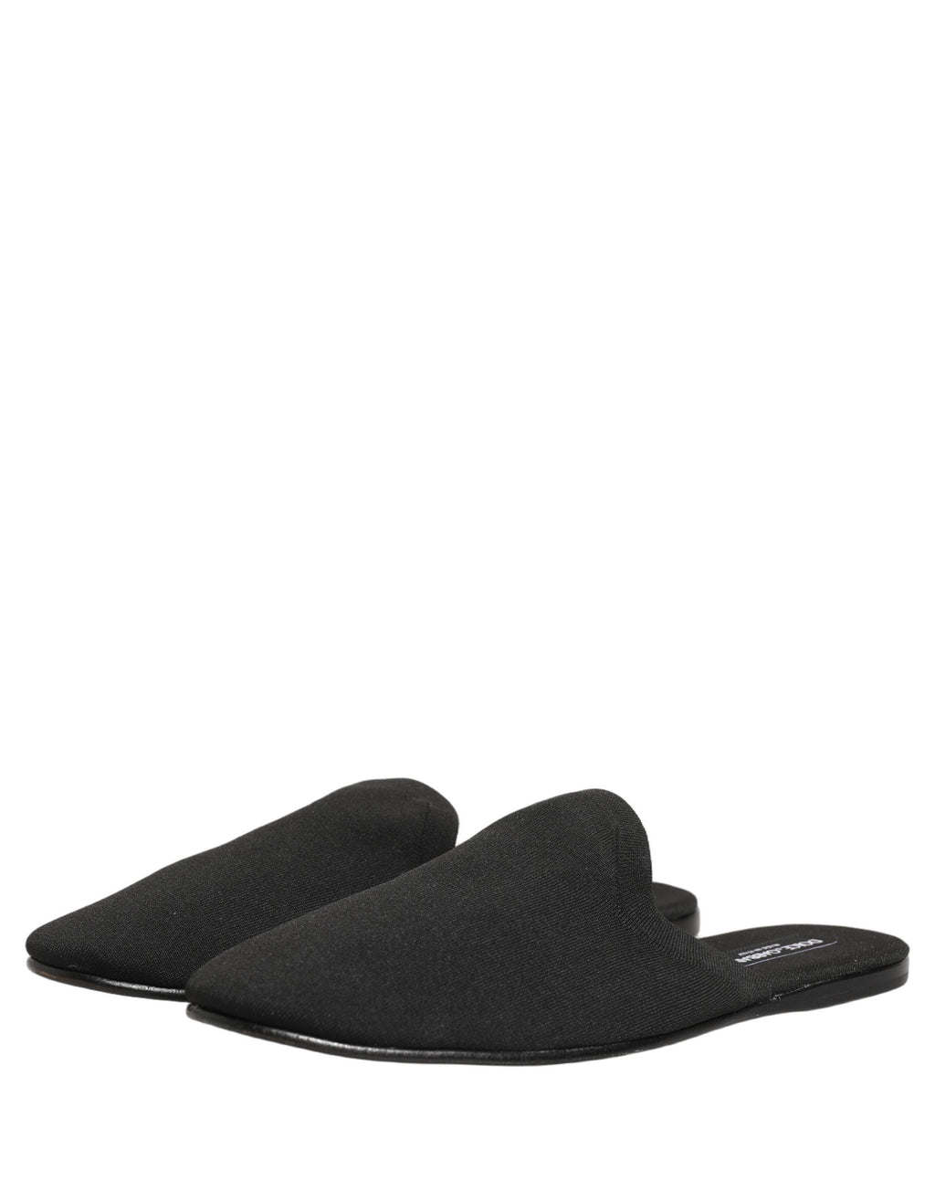 Dolce & Gabbana Black Suede Slides Flat Slipper Men Shoes