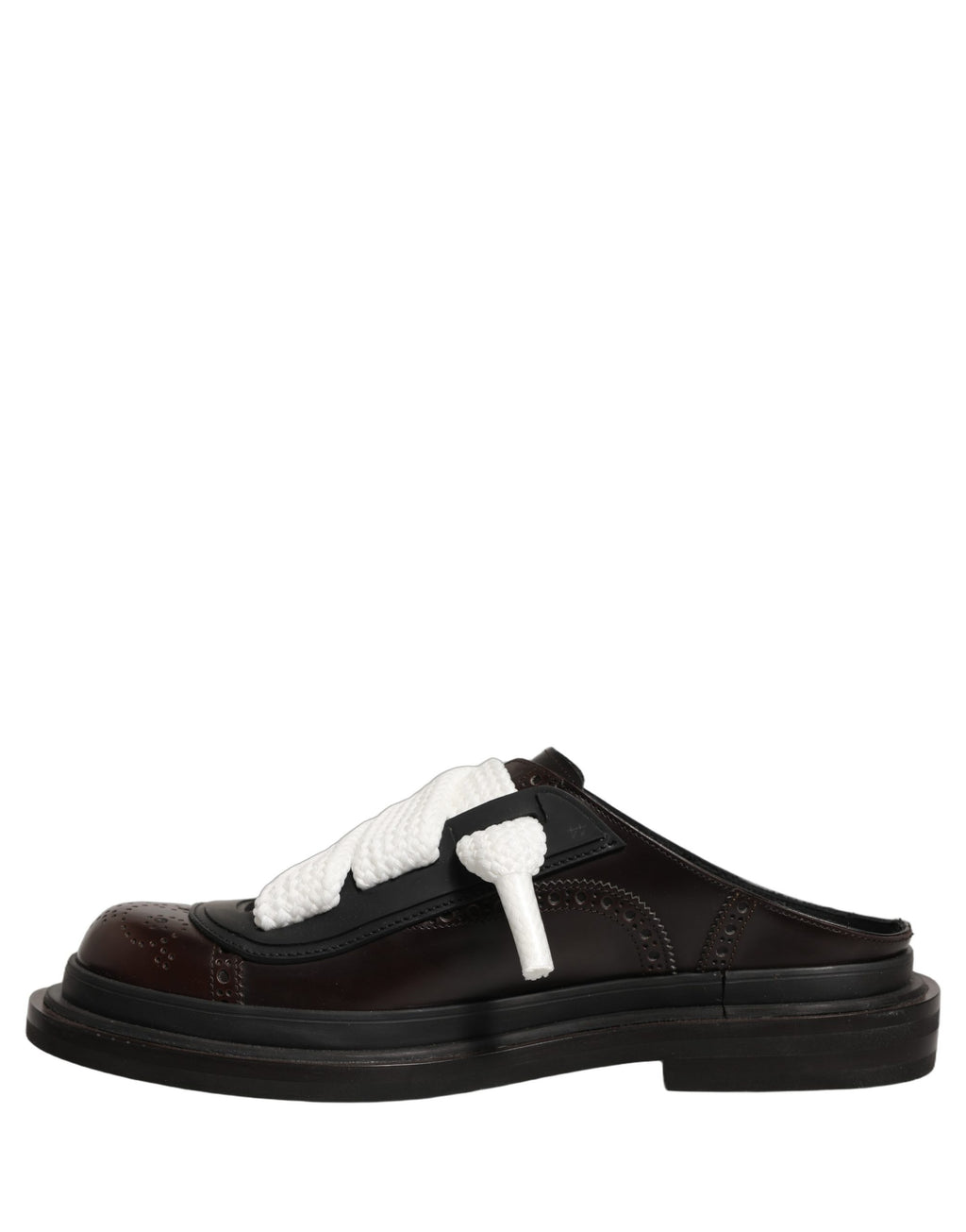 Dolce & Gabbana Brown Leather Slip On Flat Sandals Men Shoes