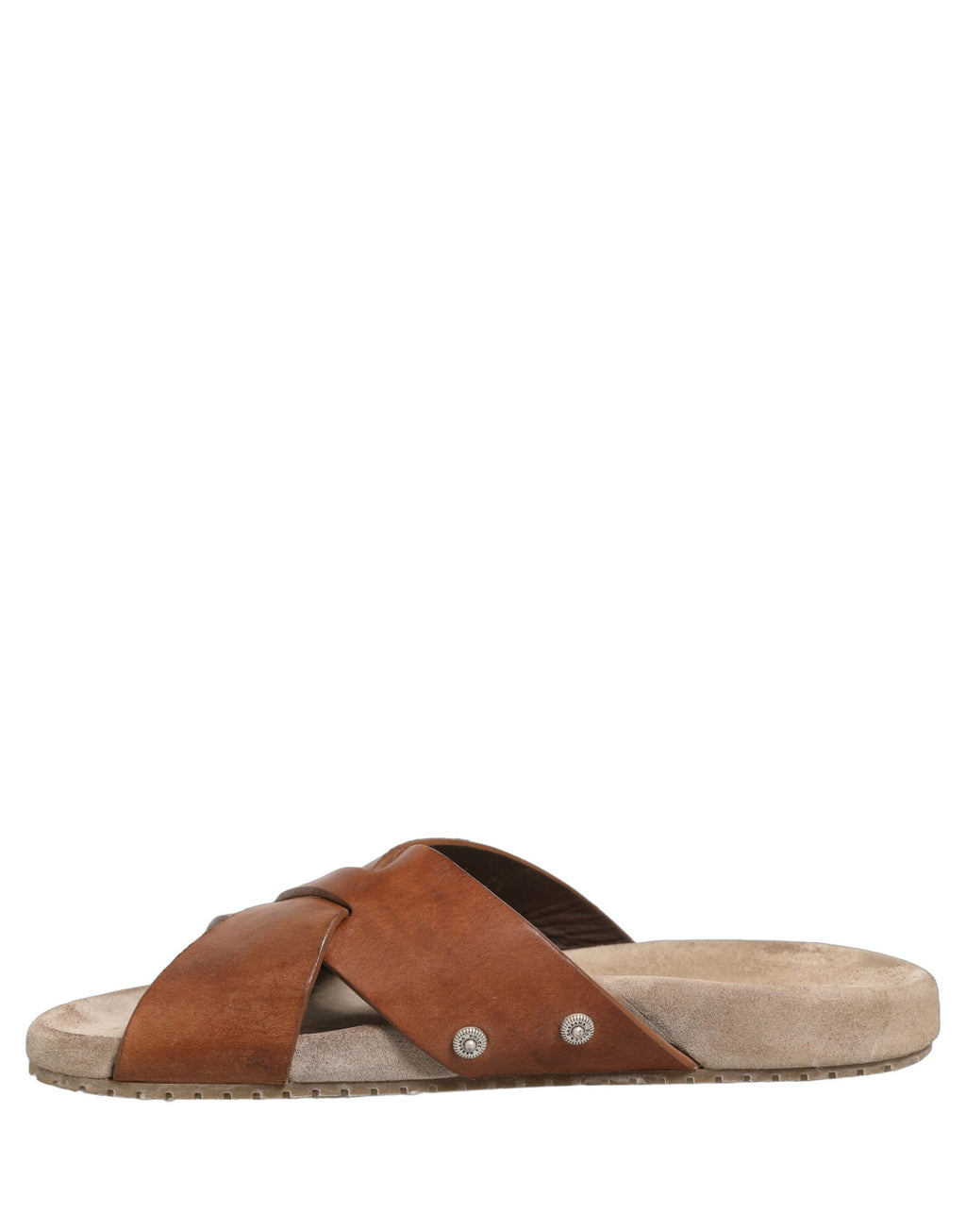 Dolce & Gabbana Brown Calf Leather Slides Sandals Shoes