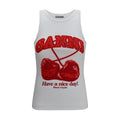 Ganni White Cotton Tank Tops
