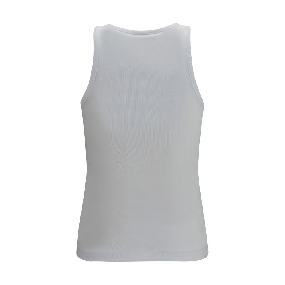 Ganni White Cotton Tank Tops
