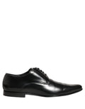 Dolce & Gabbana Black Leather Derby Dress Men Formal Shoes
