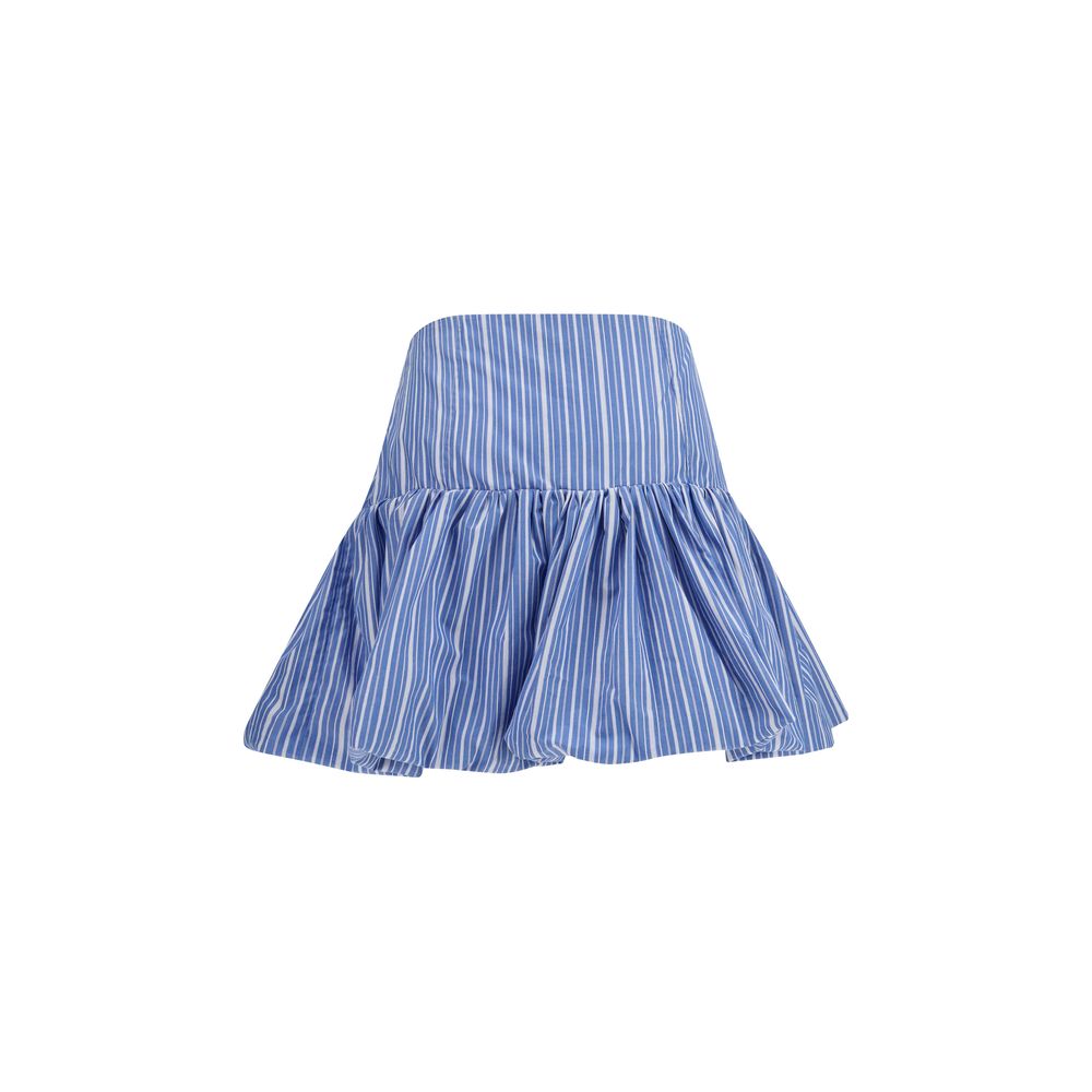 Ganni Blue Cotton Mini Skirt