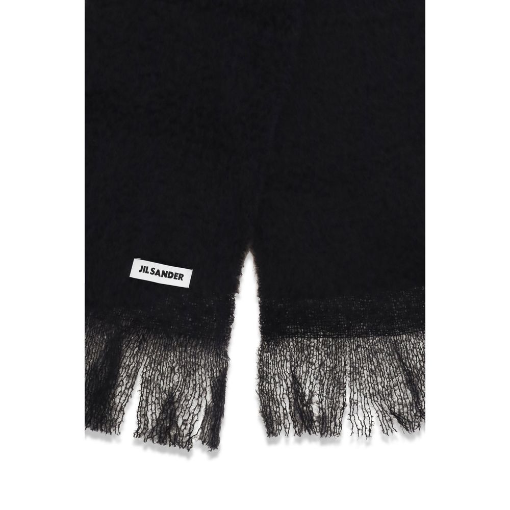 Jil Sander Black Wool Oves Aries Scarf