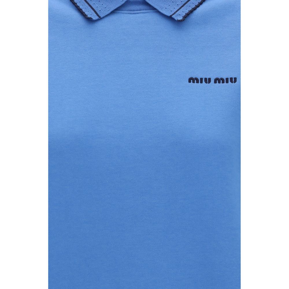 Miu Miu Blue Cotton Sweatshirt
