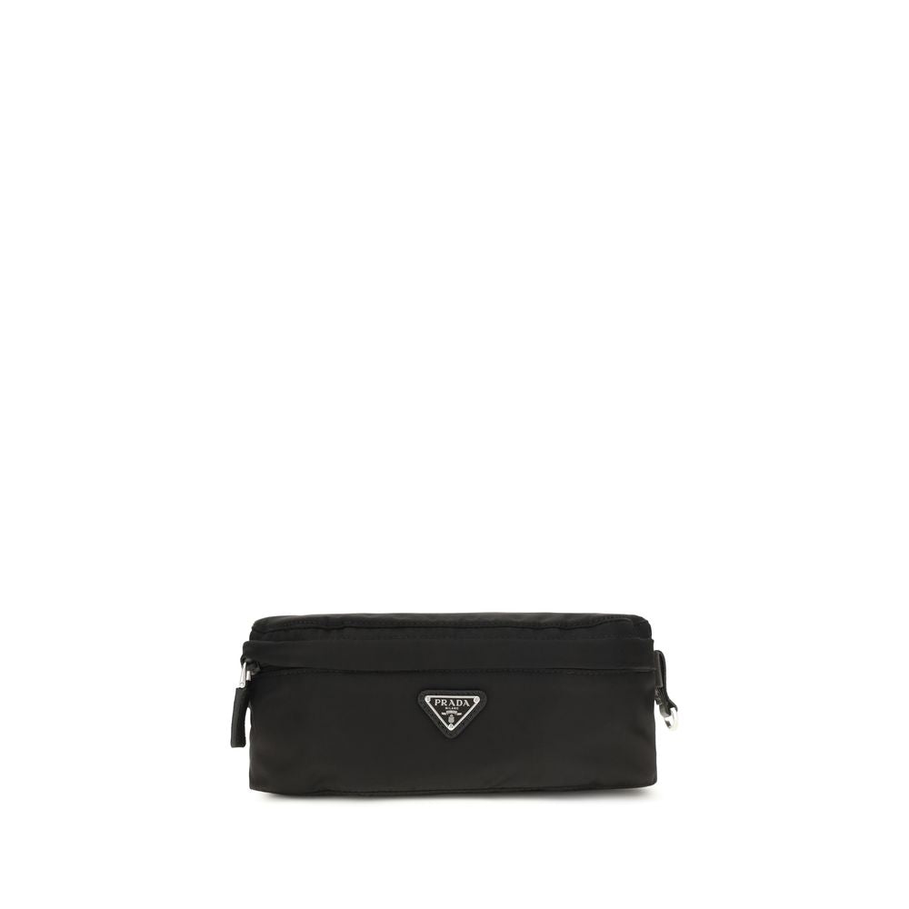 Prada Black Recycled Polyamide Clutch Bag