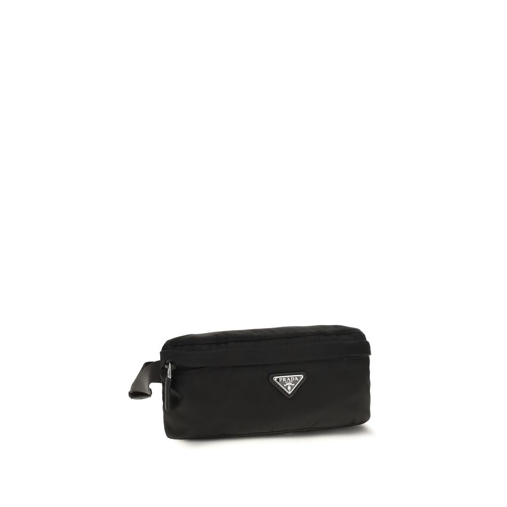 Prada Black Recycled Polyamide Clutch Bag