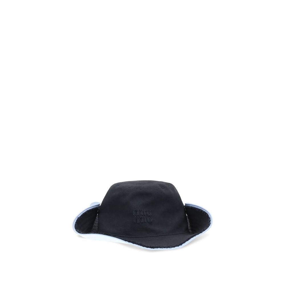 Miu Miu Blue Cotton Bucket Hat