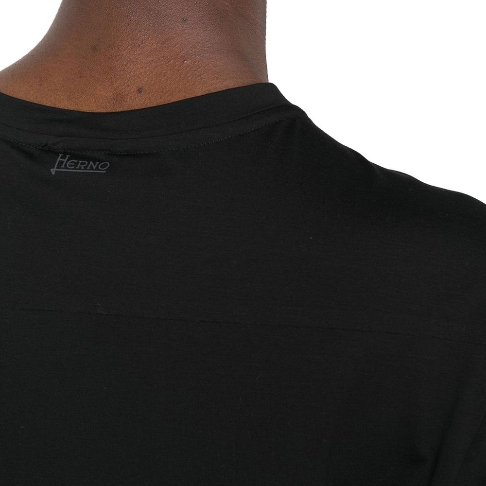 Herno Black Cotton T-Shirt