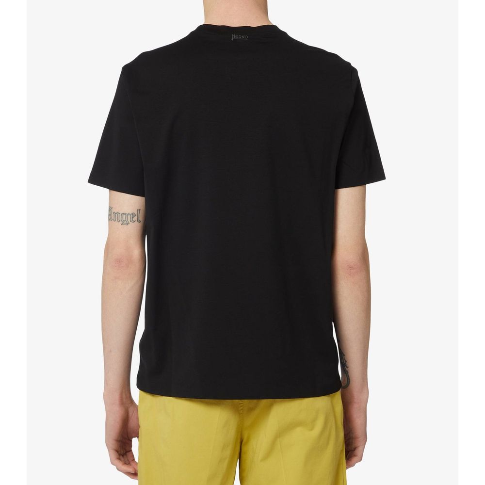 Herno Black Cotton T-Shirt