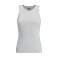 Brunello Cucinelli White Cotton Sleeveles T-Shirt