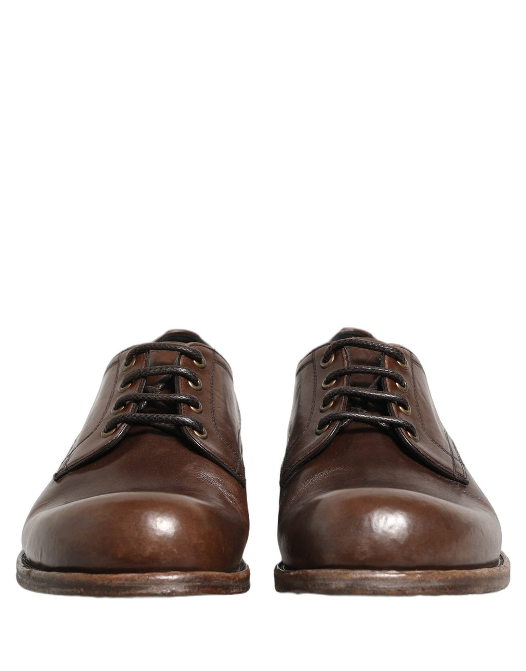 Dolce & Gabbana Brown Leather Derby Dress Men Formal Shoes