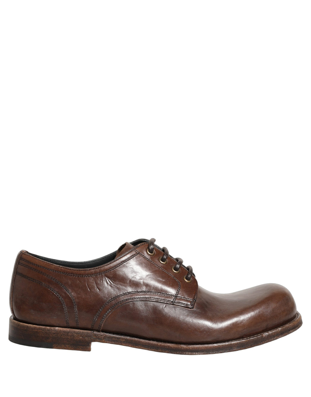 Dolce & Gabbana Brown Leather Derby Dress Men Formal Shoes