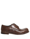 Dolce & Gabbana Brown Leather Derby Dress Men Formal Shoes