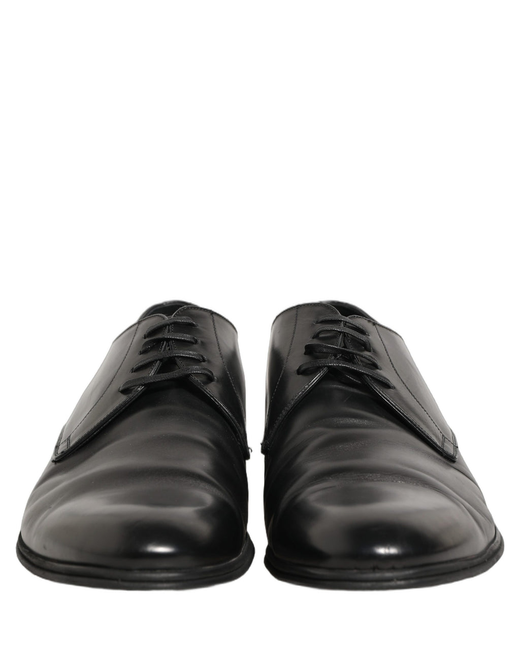 Dolce & Gabbana Black Leather Men Derby Dress Formal Shoes