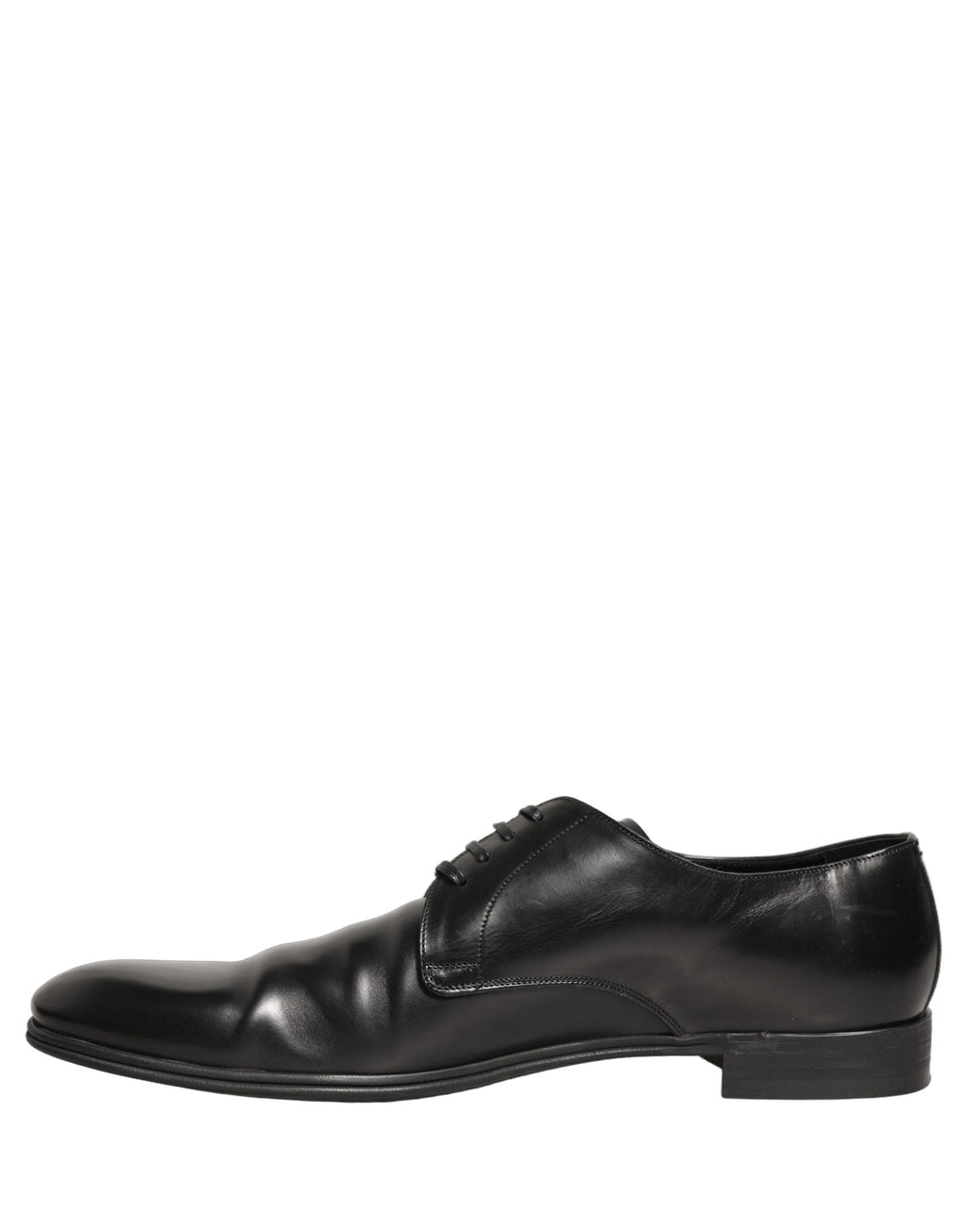 Dolce & Gabbana Black Leather Men Derby Dress Formal Shoes