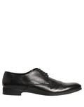 Dolce & Gabbana Black Leather Men Derby Dress Formal Shoes