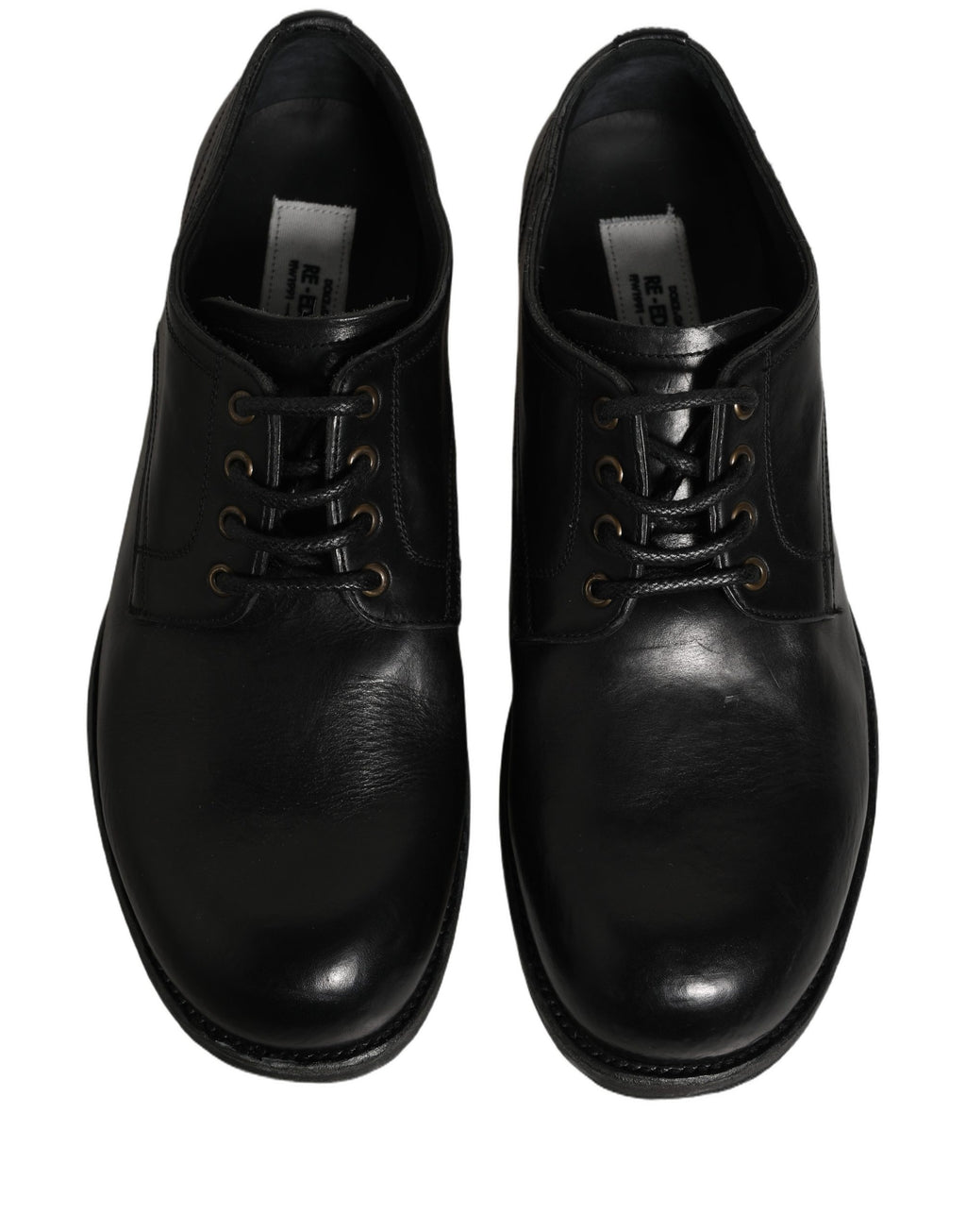Dolce & Gabbana Black Leather Men Derby Dress Formal Shoes