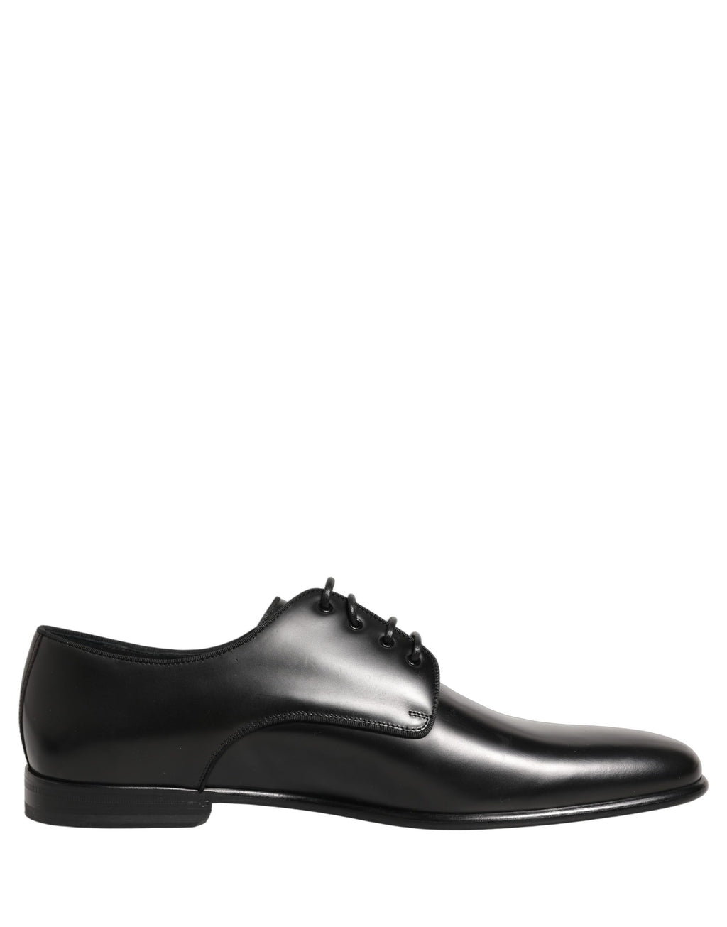 Dolce & Gabbana Black Leather Men Derby Dress Formal Shoes