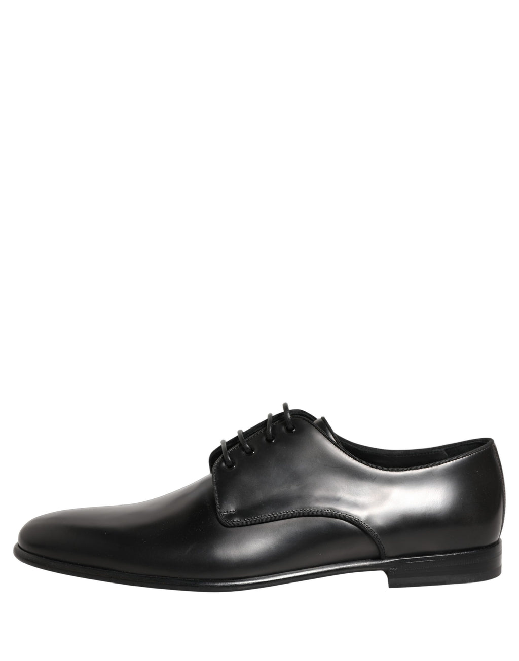 Dolce & Gabbana Black Leather Men Derby Dress Formal Shoes