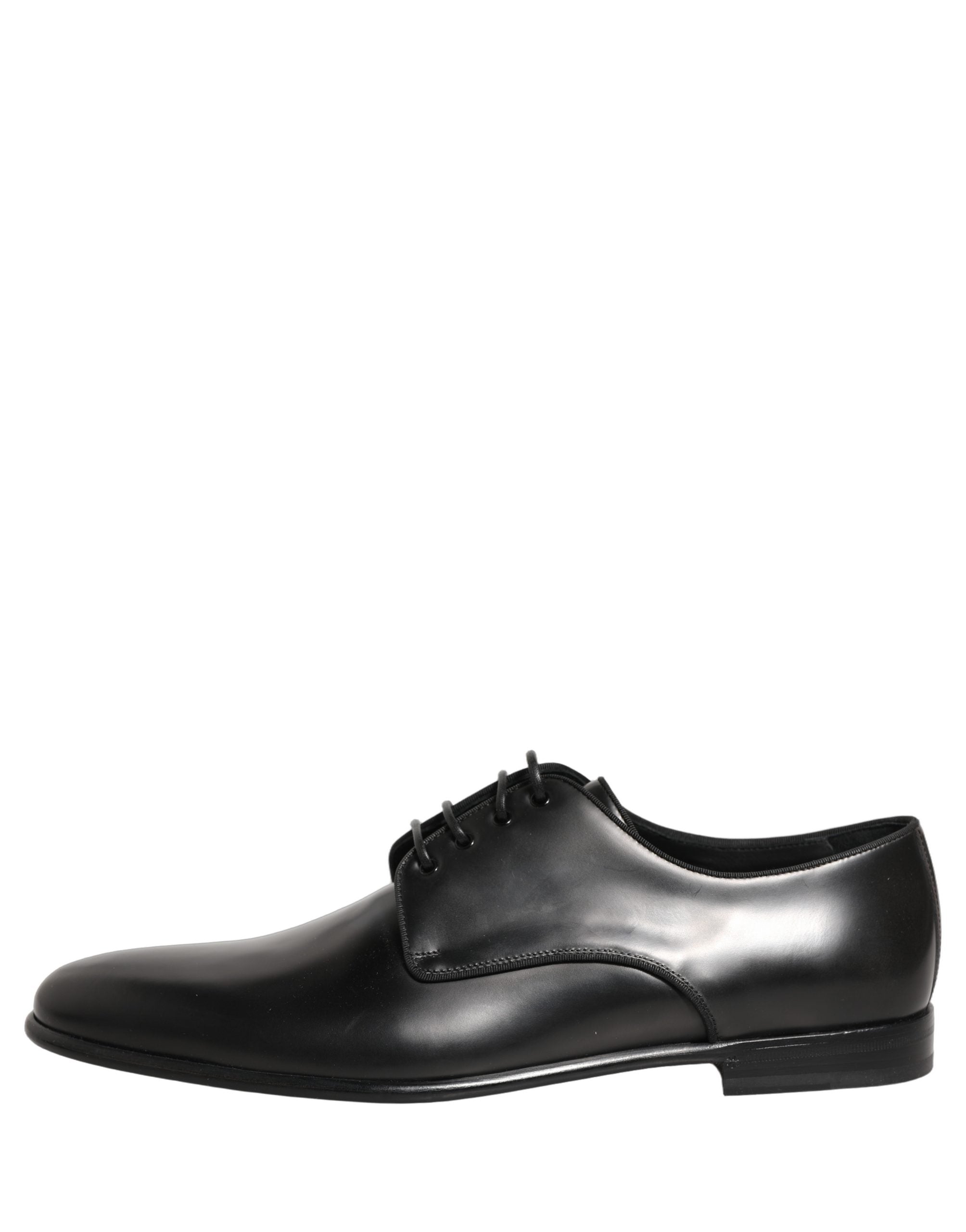 Dolce & Gabbana Black Leather Men Derby Dress Formal Shoes