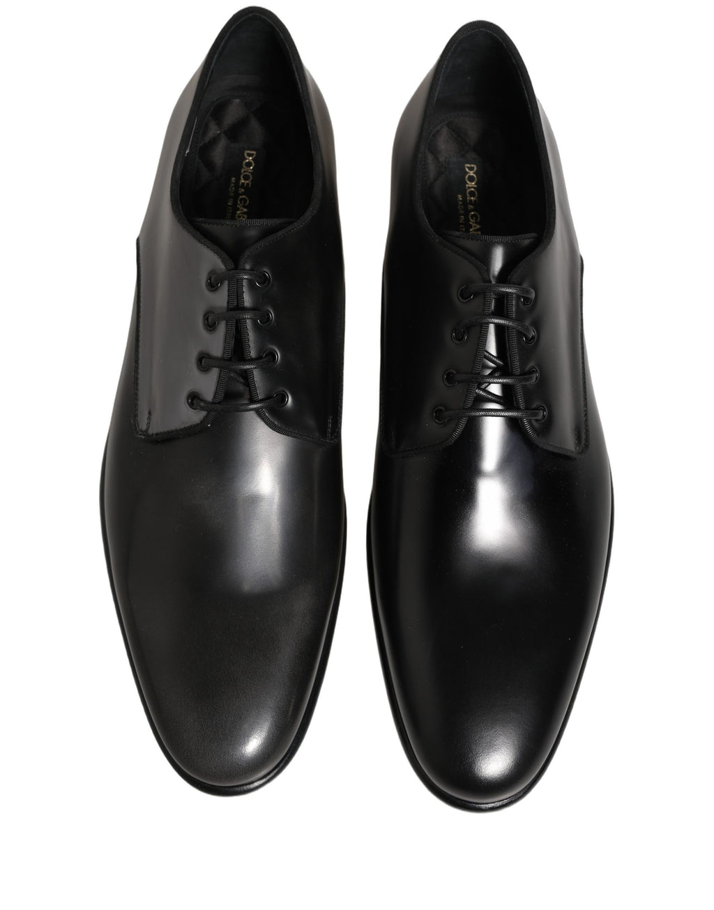 Dolce & Gabbana Black Leather Men Derby Dress Formal Shoes