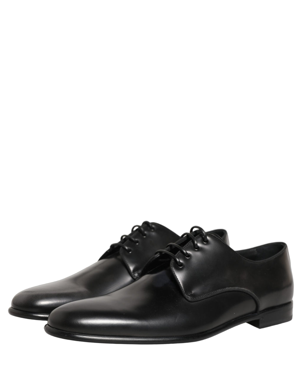 Dolce & Gabbana Black Leather Men Derby Dress Formal Shoes