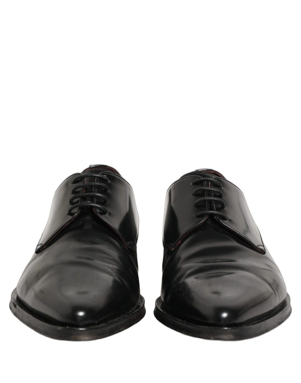 Dolce & Gabbana Black Leather Men Derby Dress Formal Shoes