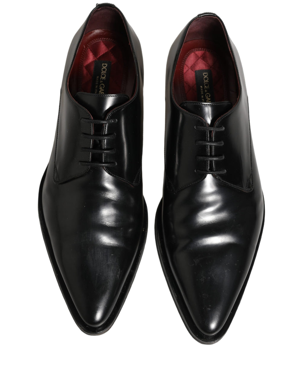 Dolce & Gabbana Black Leather Men Derby Dress Formal Shoes