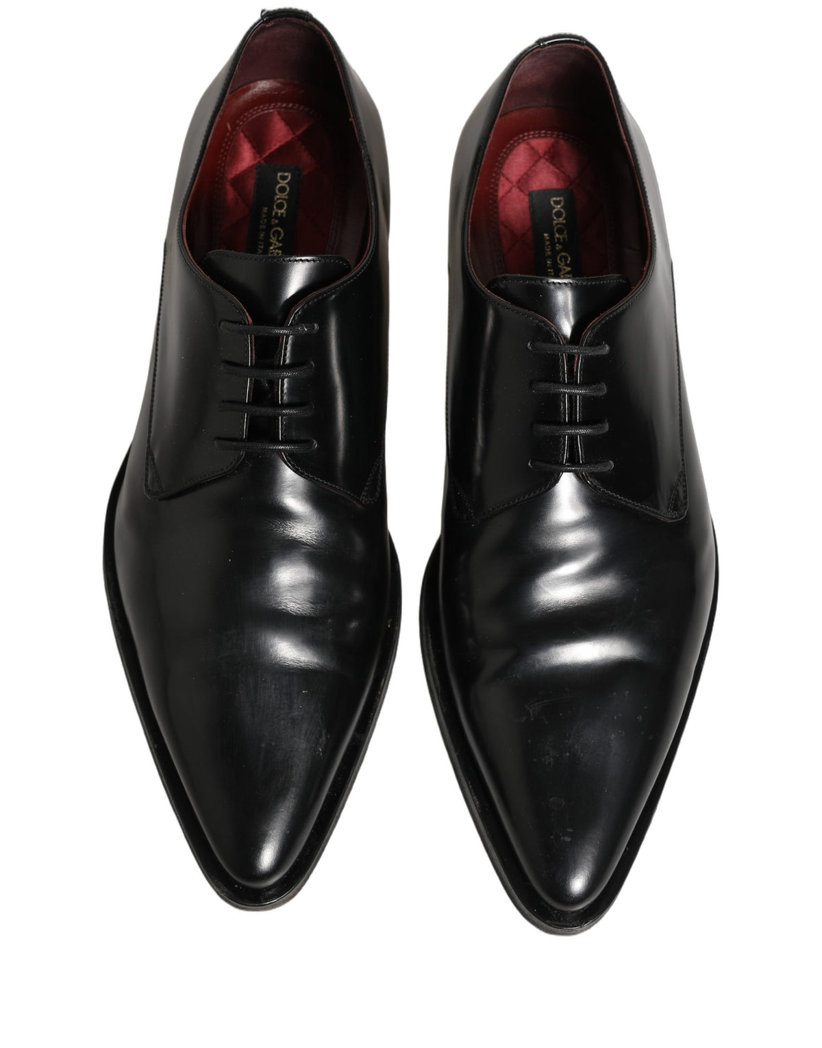 Dolce & Gabbana Black Leather Men Derby Dress Formal Shoes