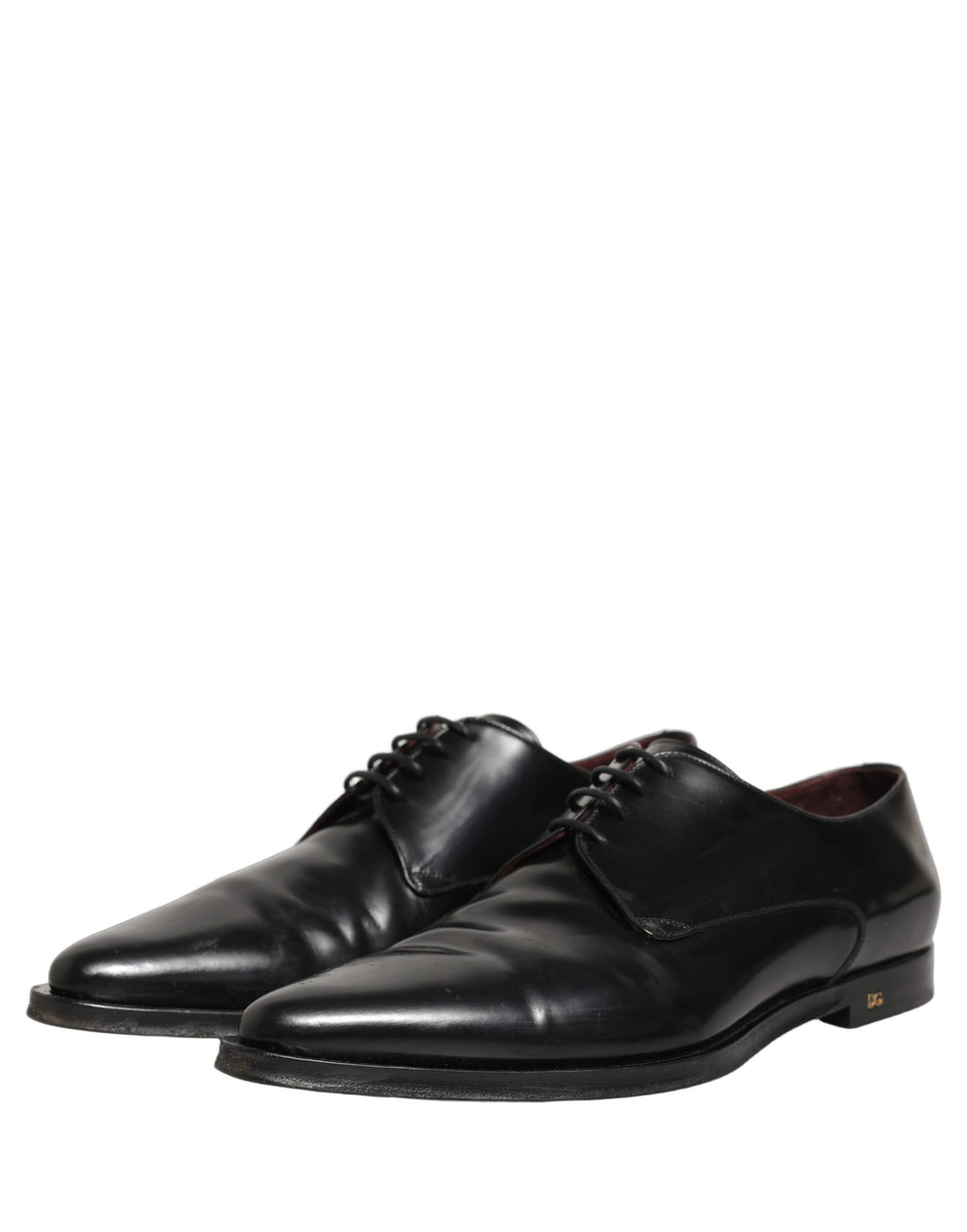 Dolce & Gabbana Black Leather Men Derby Dress Formal Shoes
