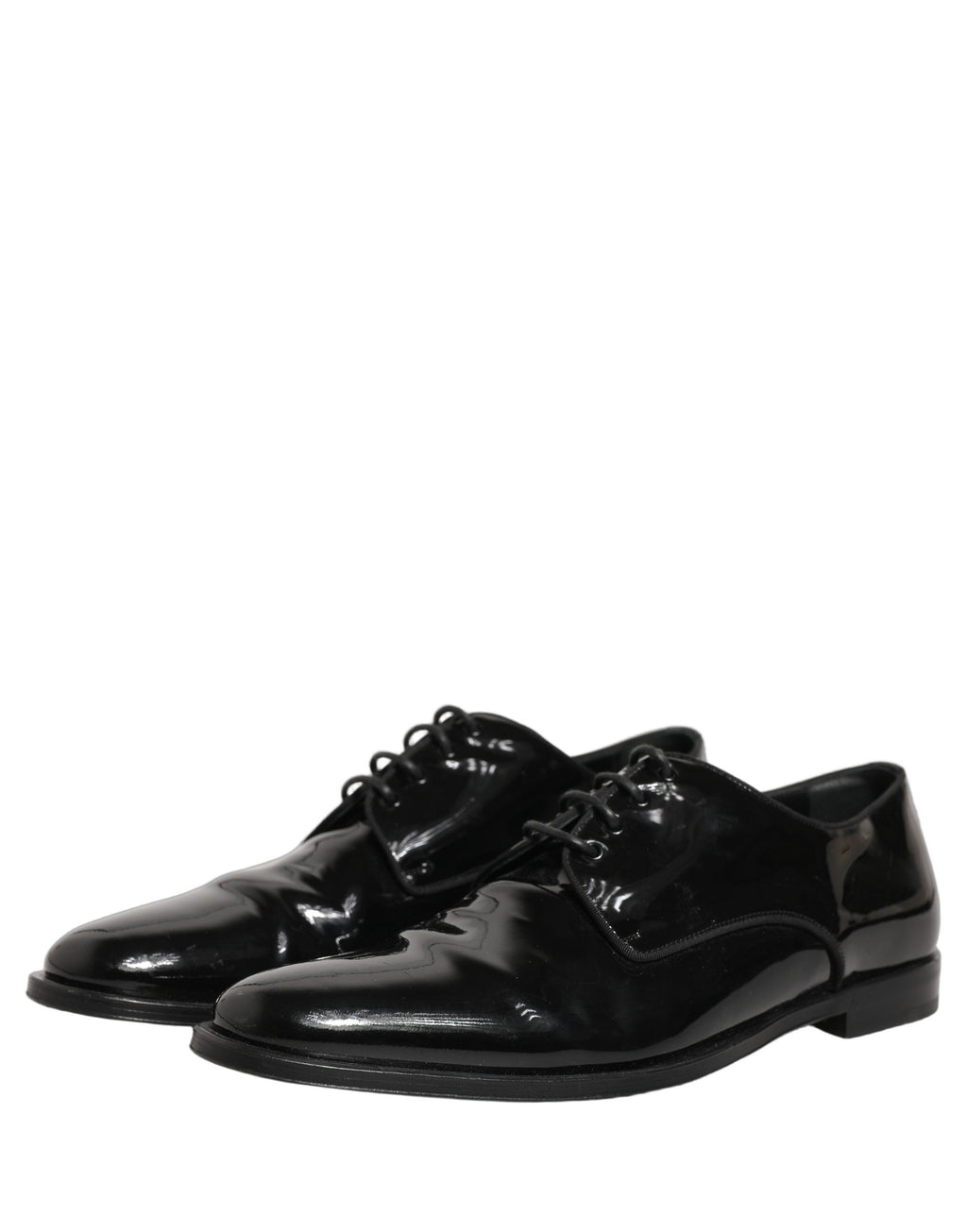 Dolce & Gabbana Black Leather Men Derby Dress Formal Shoes