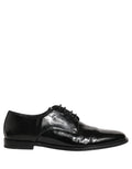 Dolce & Gabbana Black Leather Men Derby Dress Formal Shoes