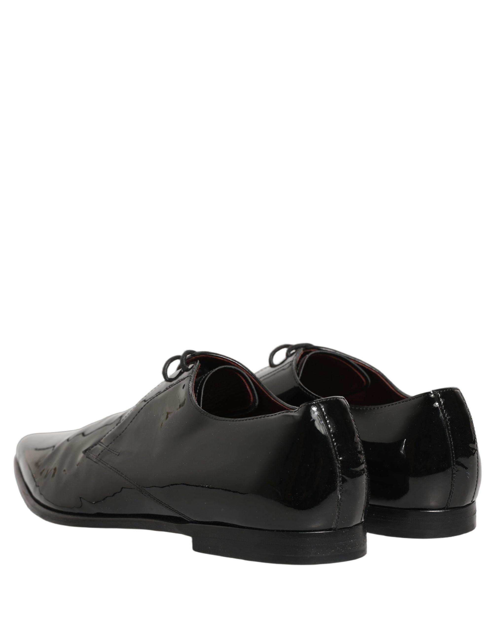 Dolce & Gabbana Black Leather Men Derby Dress Formal Shoes