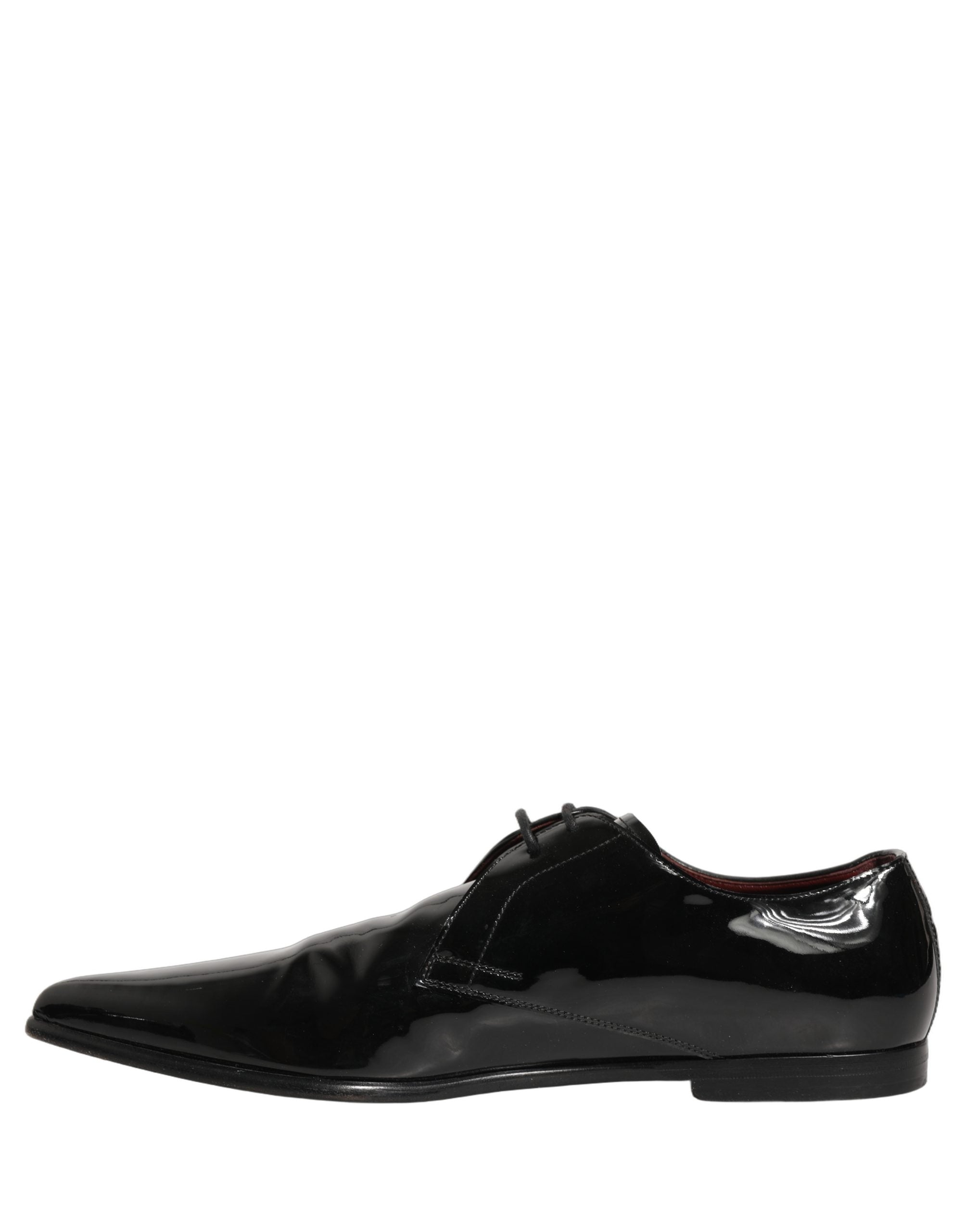 Dolce & Gabbana Black Leather Men Derby Dress Formal Shoes