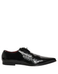 Dolce & Gabbana Black Leather Men Derby Dress Formal Shoes