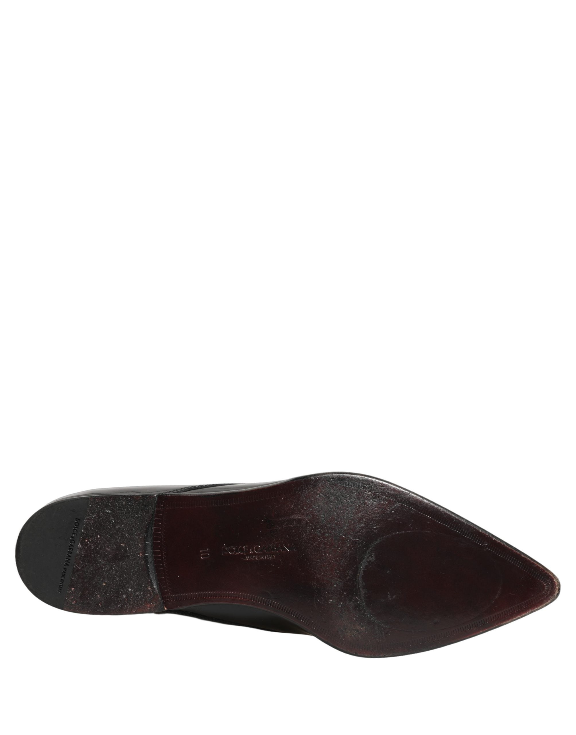 Dolce & Gabbana Black Leather Men Derby Dress Formal Shoes
