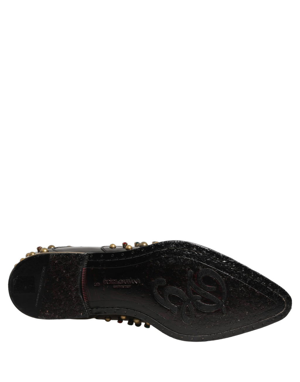 Dolce & Gabbana Black Leather Derby Dress Studded Formal Shoes