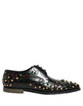 Dolce & Gabbana Black Leather Derby Dress Studded Formal Shoes