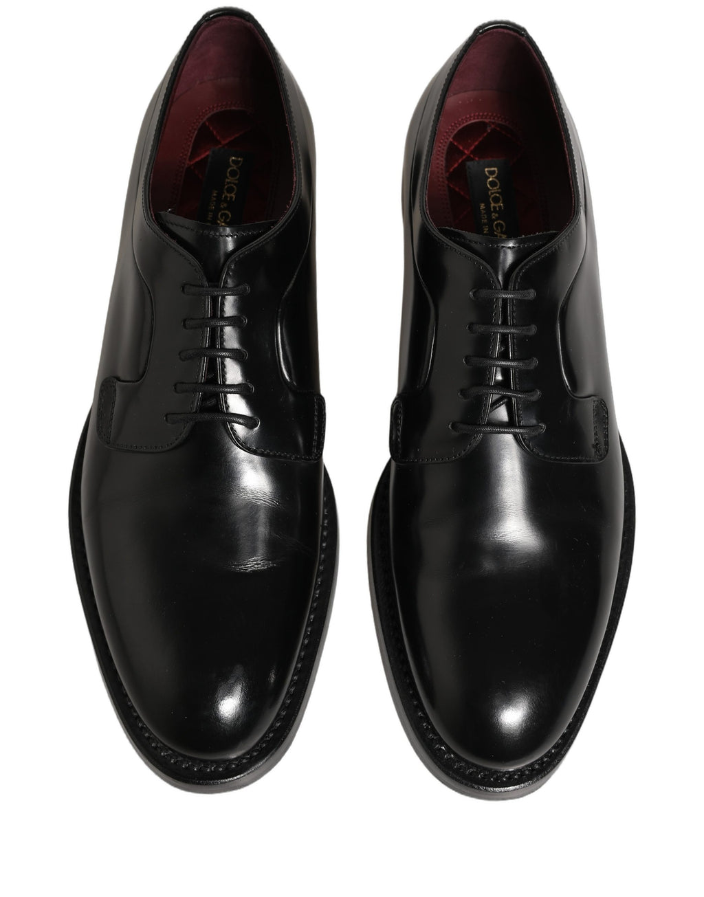 Dolce & Gabbana Black Leather Derby Dress Men Formal Shoes