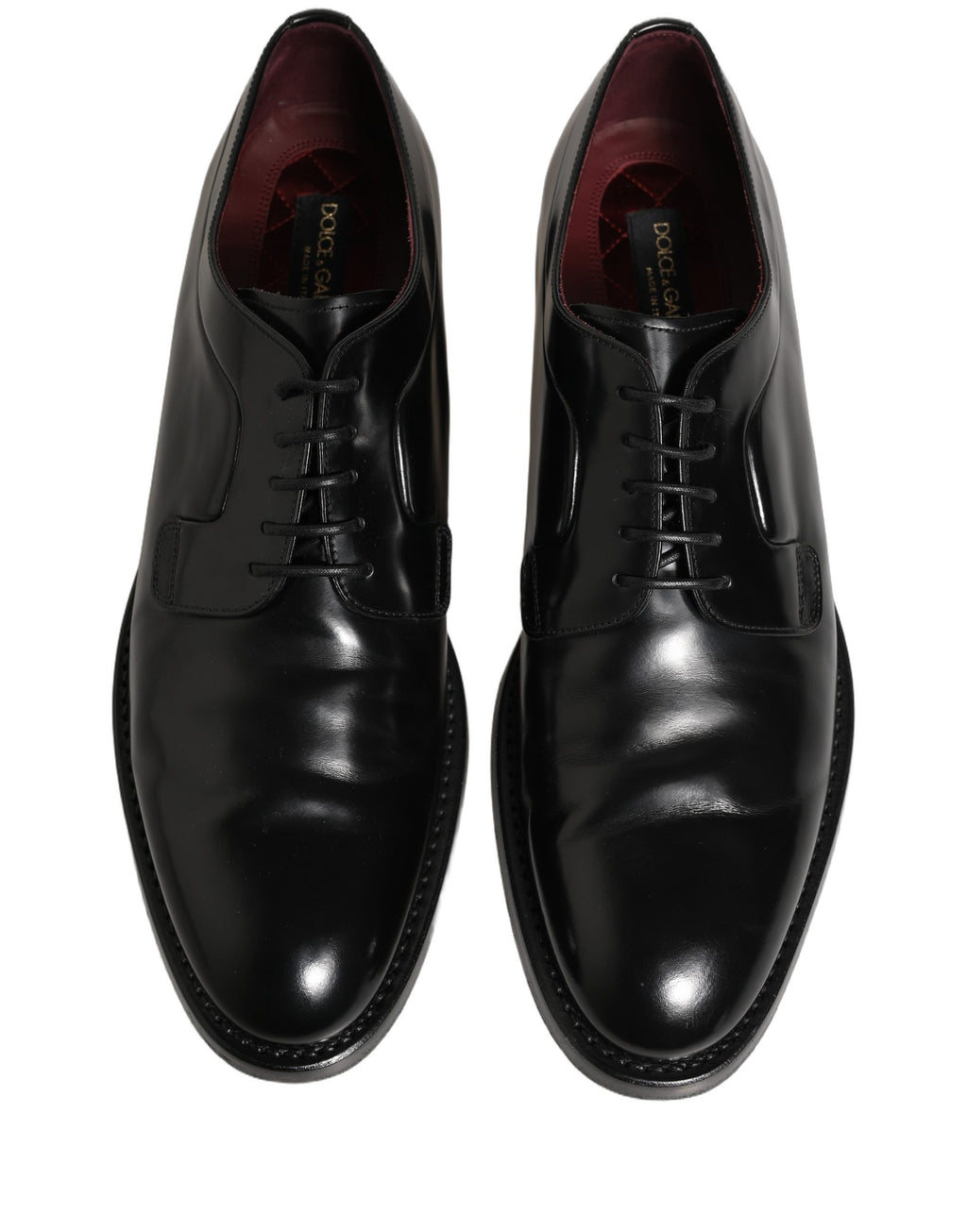 Dolce & Gabbana Black Leather Derby Dress Men Formal Shoes