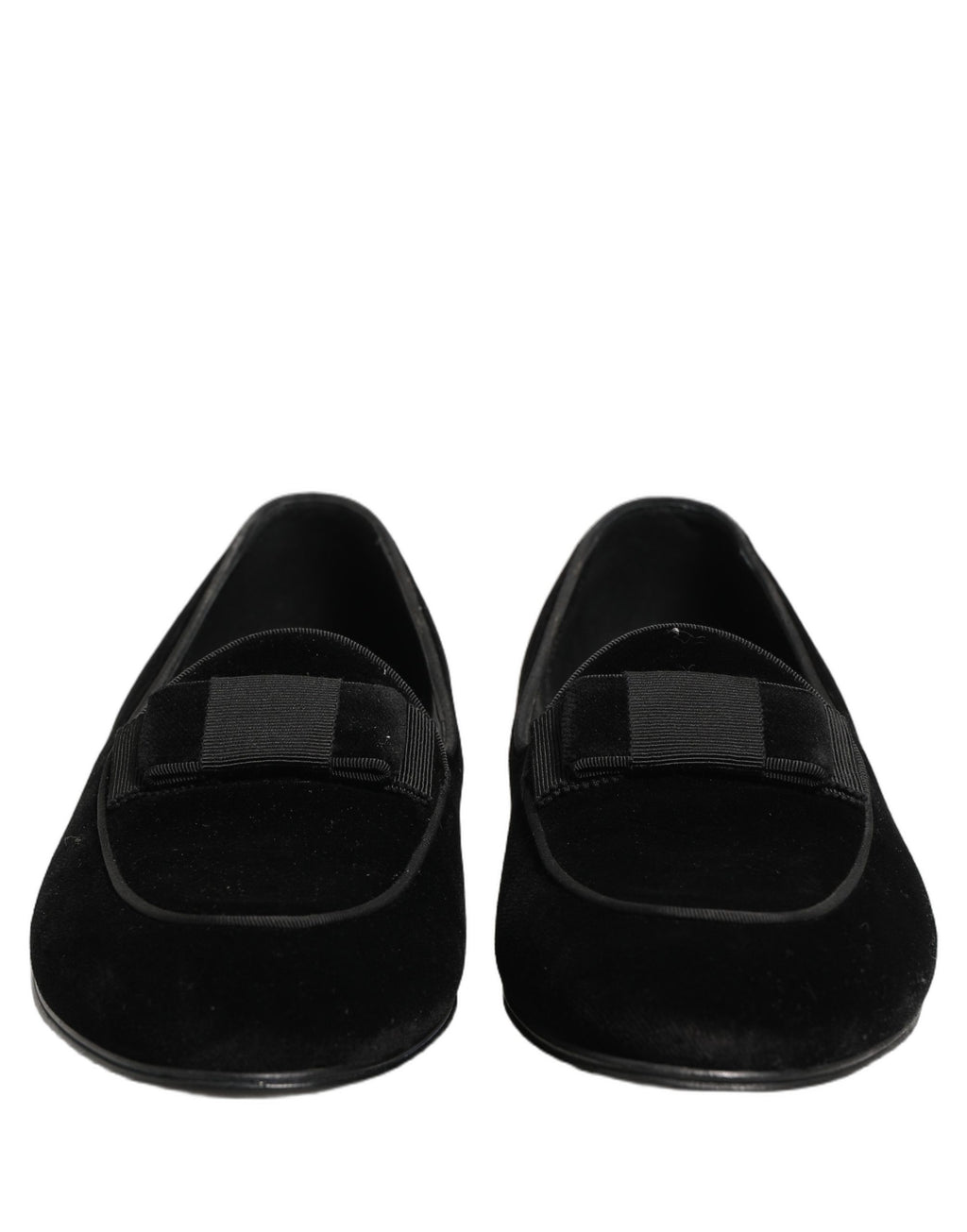 Dolce & Gabbana Black Velvet Loafers Formal Men Dress Shoes