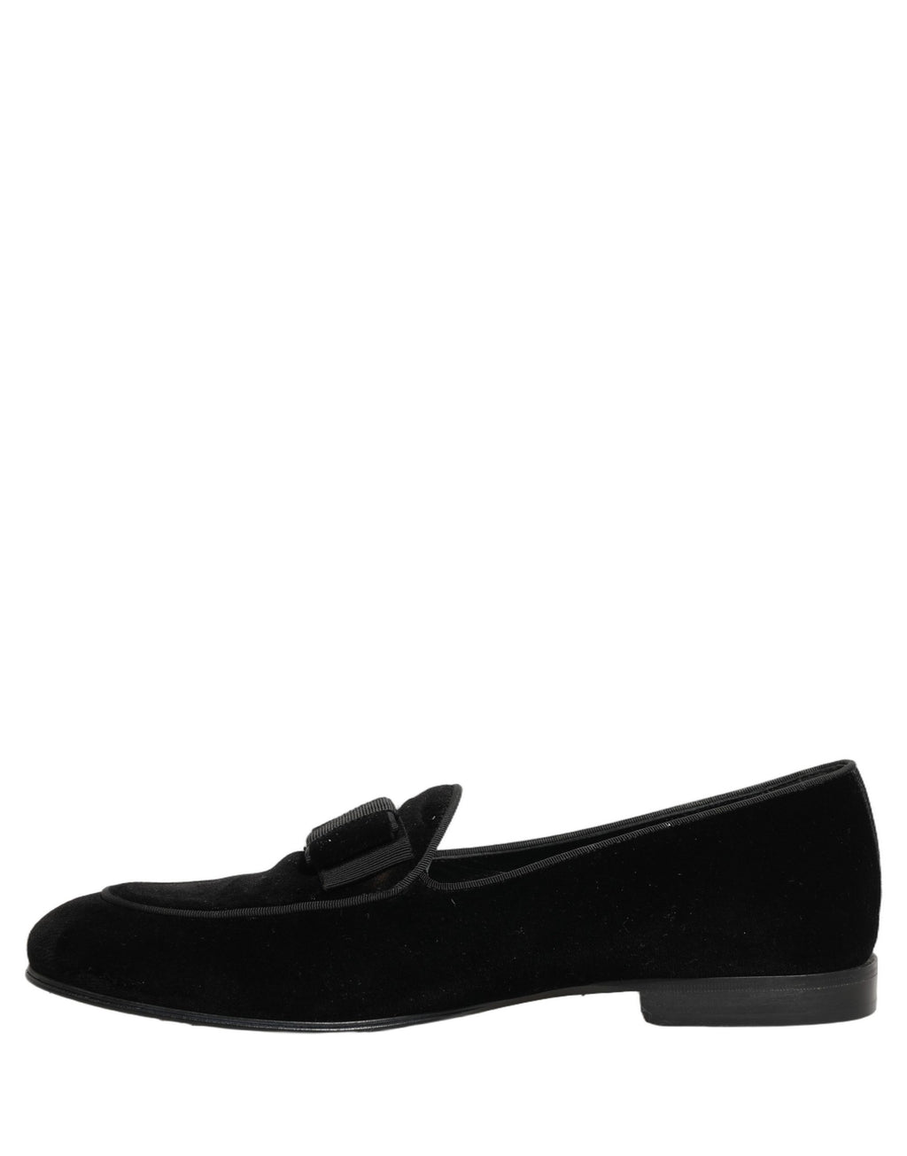 Dolce & Gabbana Black Velvet Loafers Formal Men Dress Shoes