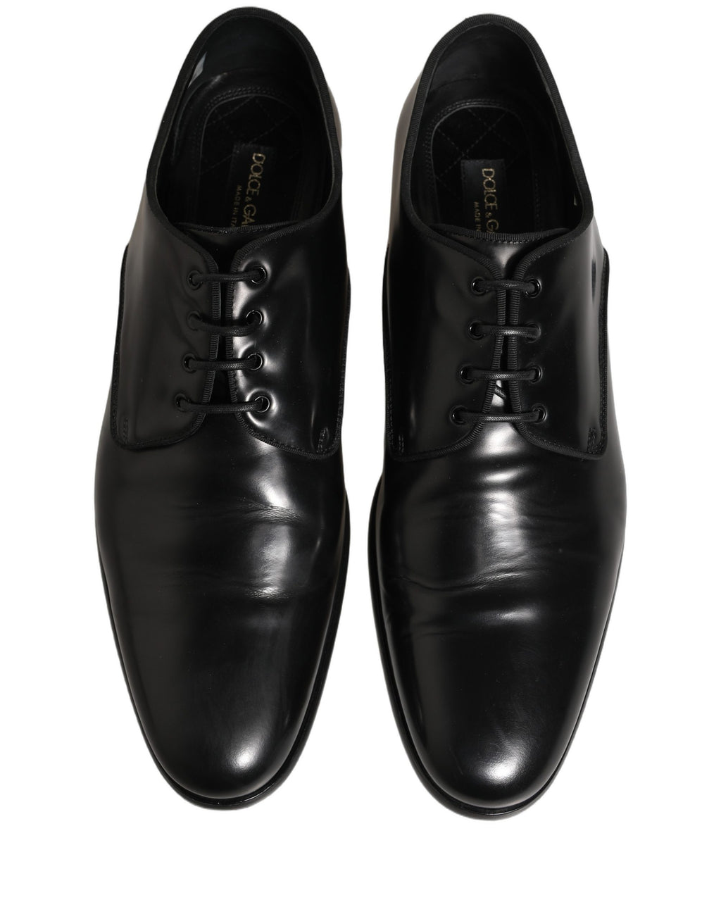 Dolce & Gabbana Black Leather Men Derby Dress Formal Shoes