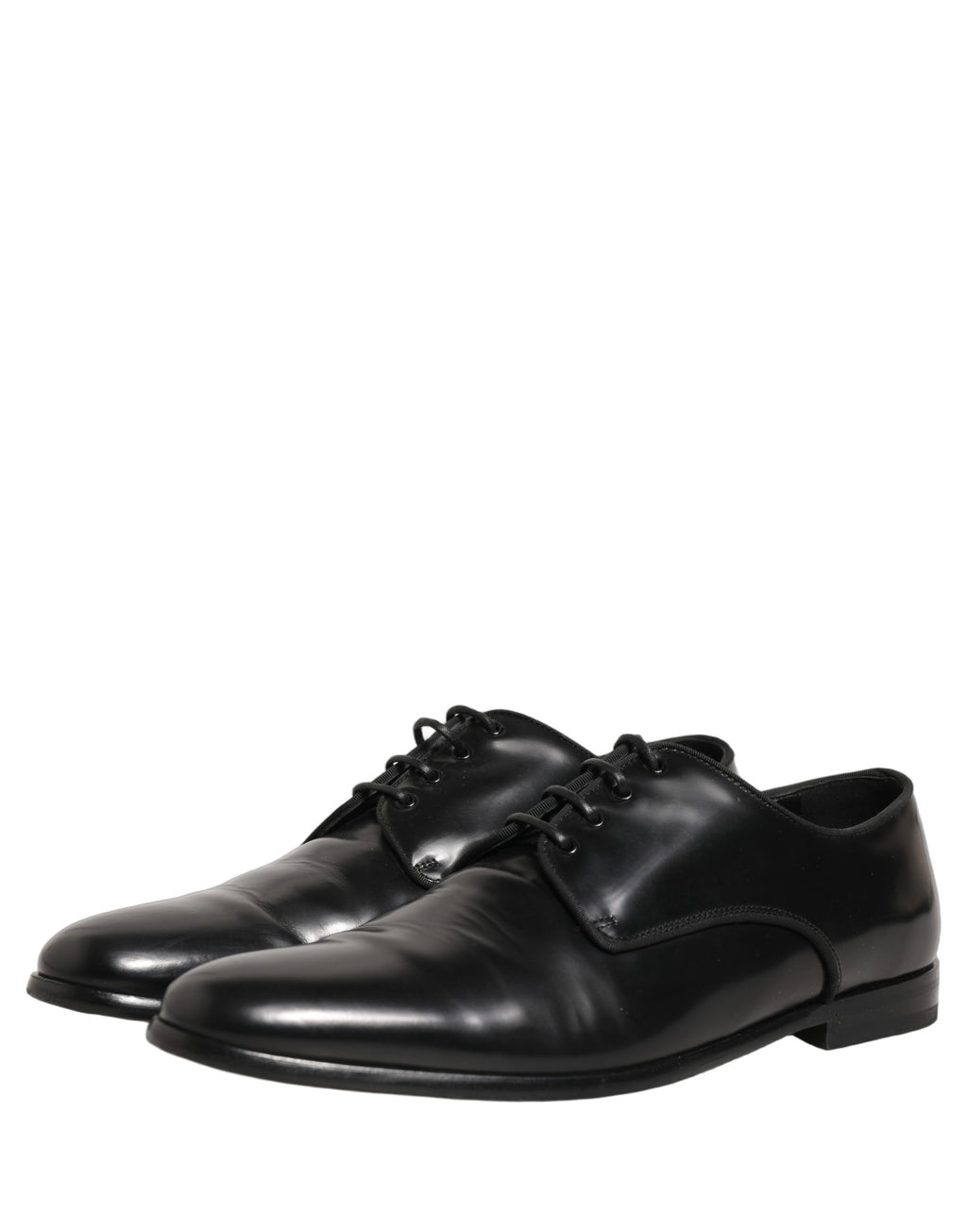 Dolce & Gabbana Black Leather Men Derby Dress Formal Shoes