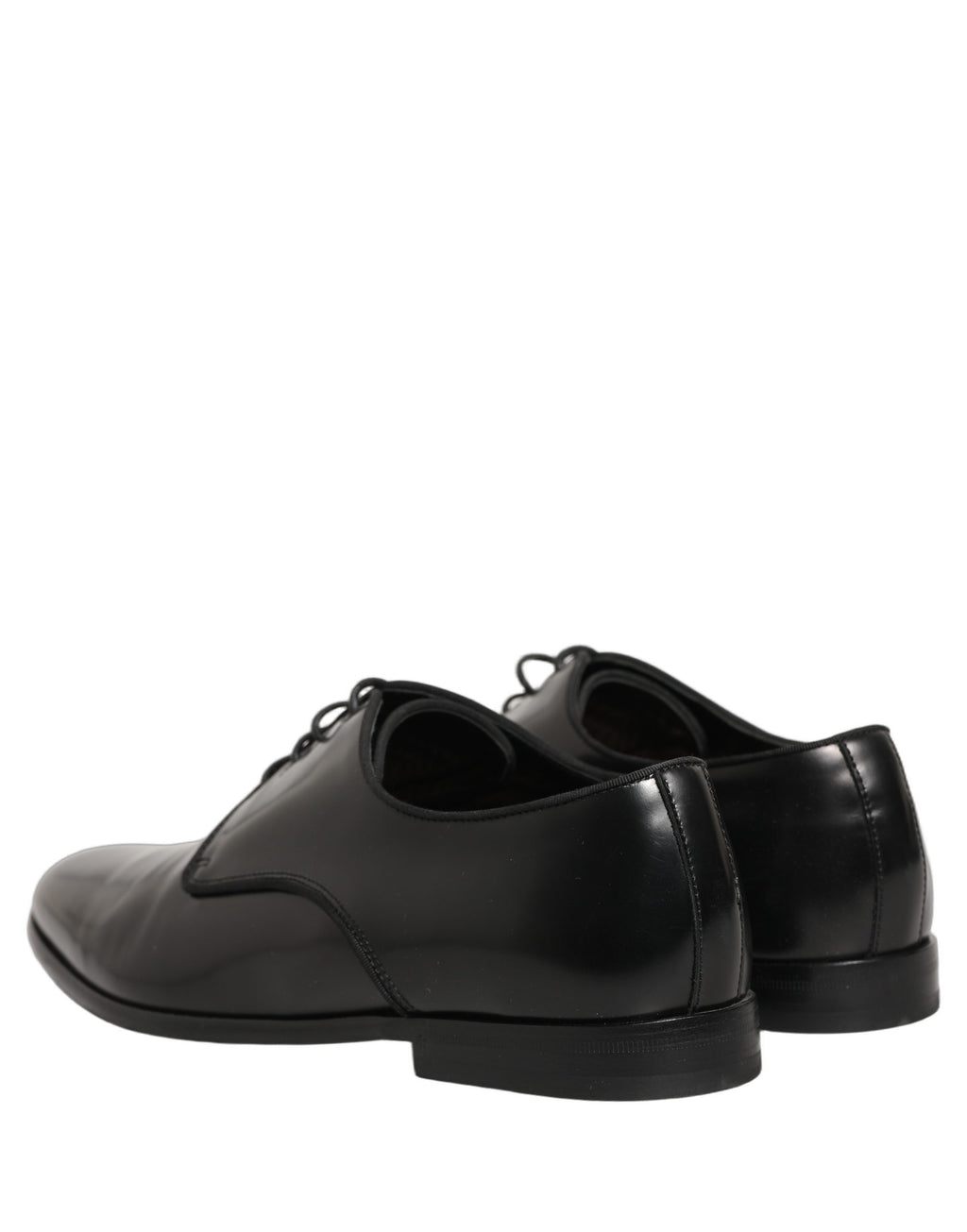 Dolce & Gabbana Black Leather Men Derby Dress Formal Shoes