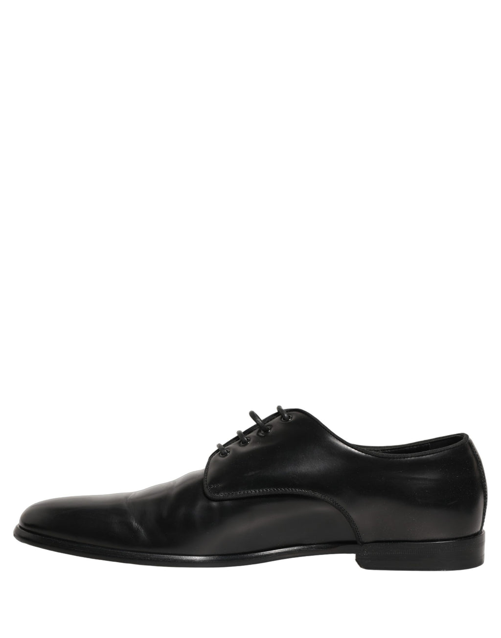 Dolce & Gabbana Black Leather Men Derby Dress Formal Shoes