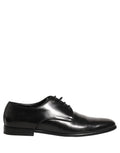 Dolce & Gabbana Black Leather Men Derby Dress Formal Shoes